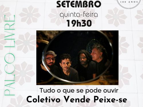 Foto de capa para o show do grupo "Vende Peixe-se" no conservatório da ufmg 