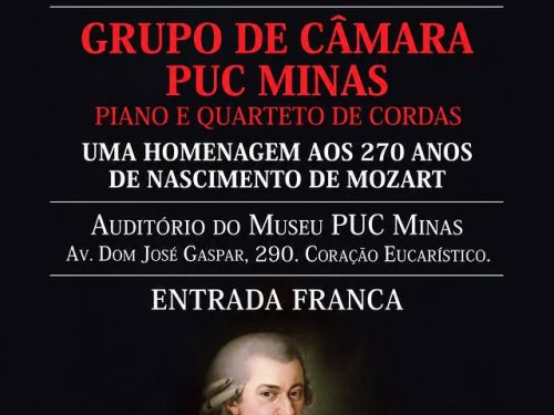 Foto de capa convidativa para o concerto do grupo de Câmara Puc Minas no dia 27 de setembro as 11 horas