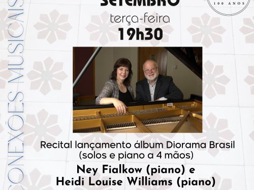 Foto de capá para o recital dos músicos Heidi Louise Williams e Ney Fialkow no conservatório da ufmg, no dia 15 de setembro 