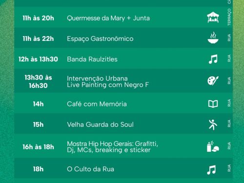 Foto da programação no dia 18 de setembro 