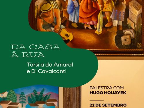 Foto de capa para a palestra com Hugo Houayek sobre as obras de Tarsila do Amaral e Di Cavalcanti na casa fiat de cultura
