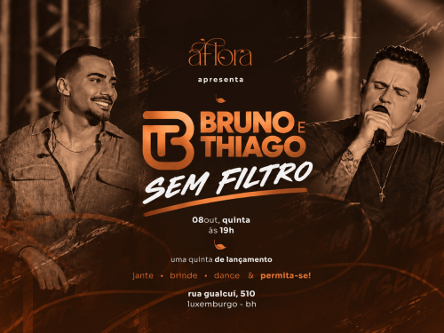 Foto de capa para o lançamento do DVD “Sem Filtro” — Bruno & Thiago no dia 8 de Outubro 