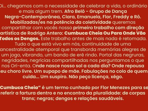 Foto descritiva do que se trata o evento e o grupo de dança 