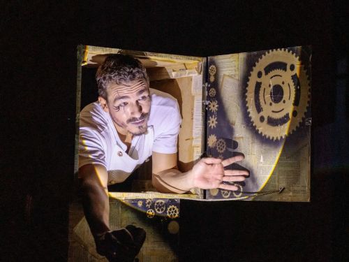 Foto do artista em cena 