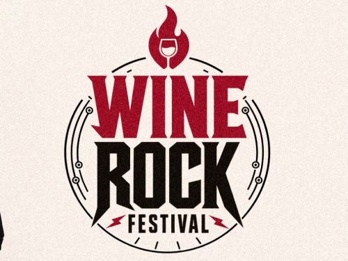 Foto de capa para o Festival Wine Rock contendo a data (18 de outubro) e a slogan do evento 