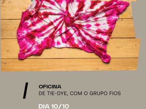Foto de capa para divulgação da Oficina Tie-Dye no Museu da Moda 