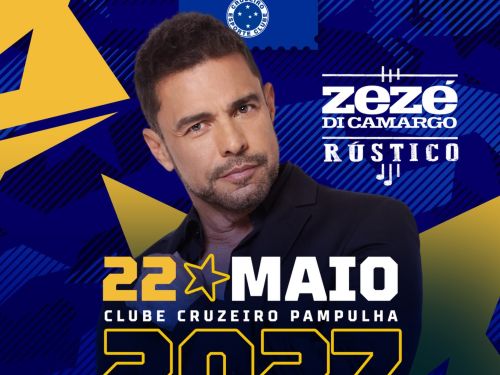 Foto do cantor Zezé di Camargo como artista principal do evento 