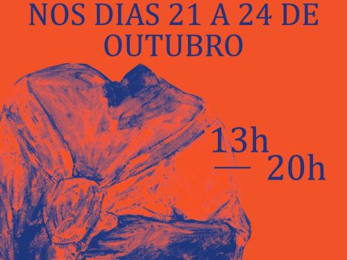 Foto de capa descritiva sinalizando o horário da abertura da casa nos dias 21 a 24 de Outubro para a exposição "MAM" na Funarte nos dias 20 a 24 de Outubro. Plano de fundo laranja com elementos da exposição na cor azul 