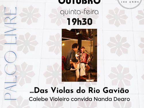 Foto de capa para a apresentação artística de Calebe Violeiro e Nanda Dearo no Conservatório da UFMG no dia 29 de outubro 