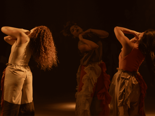 Foto dos bailarinos no palco