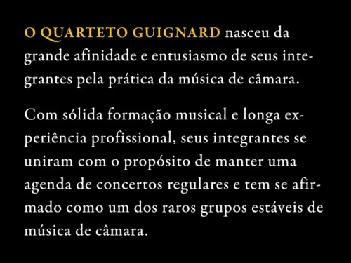 Foto descritiva sobre a história do Quarteto Guignard 