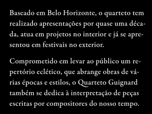 Foto descritiva sobre a história do Quarteto Guignard 