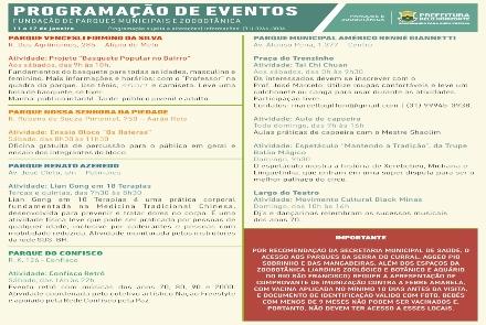 Programação dos Parques e Zoobotânica de BH- Janeiro/2020