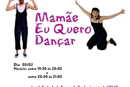 "Mamãe Eu Quero Dançar" na fachada do Espaço do Conhecimento UFMG