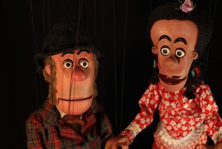 Bonecos da peça "Pocket Show Kids", do Teatro Navegante de Marionetes