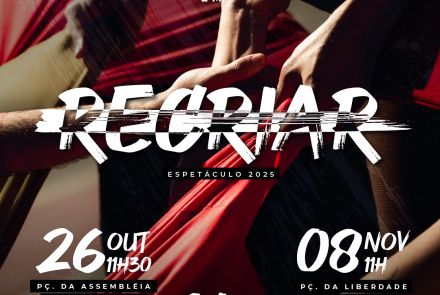 Imagem de fundo são varias mãos puxando alguns panos de cores vermelho e amarelo