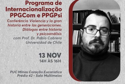 uma foto do palestrante e informações sobre o evento no fly 