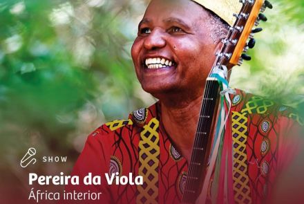 Flyer de divulgação com imagem do artista Pereira da Viola, texto informa o evento.
