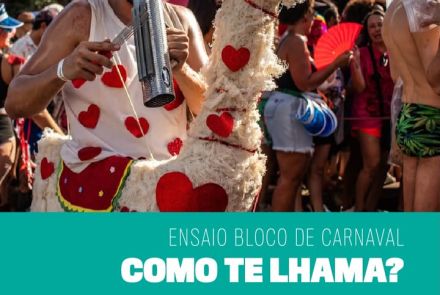 Flyer de divulgação com imagem do festejo do bloco