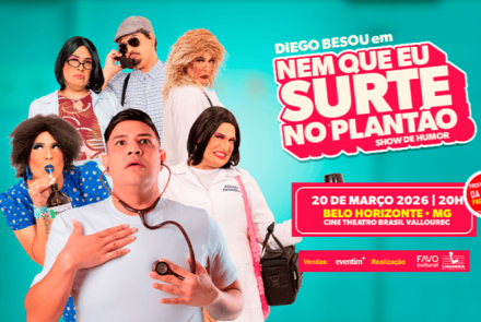 Imagem de um homem caracterizado de profissional da saúde.