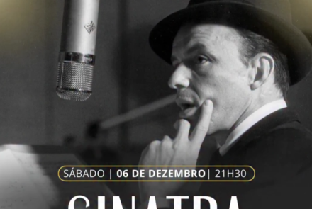 Flyer de divulgação com imagem ilustrativa em preto e branco