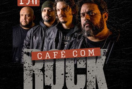 Flyer oficial de divulgação do evento Café com Rock 