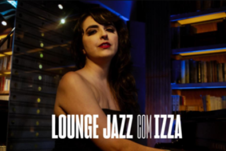 Cartaz de divulgação do evento com imagem da artista Izza