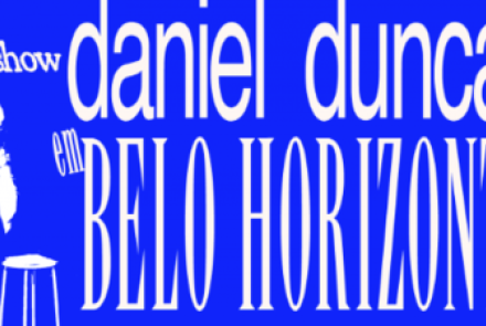 Imagem de divulgação do stand up de Daniel Duncan em azul e branco 