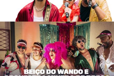 Flyer oficial de divulgação do evento Beiço do Wando e Orquestra Mineira de Brega