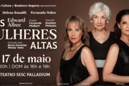 Imagem das três atrizes posando 