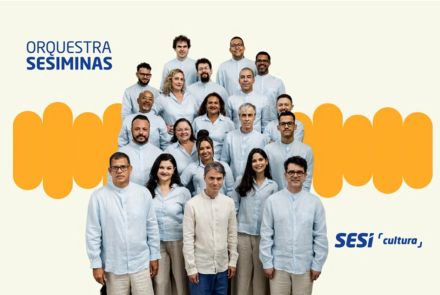Foto dos vinte participantes da orquestra sesiminas 