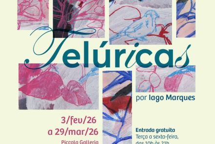 flyer convidativo da exposição contendo data, horario, titulo da exposição, nome do autor e espaço sediado 