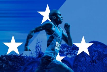 Foto de capa informativo da corrida do cruzeiro com o fundo azul, as estrelas do time, data e local do evento