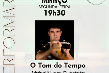 Flyer oficial com imagem do artista Maicol Nunes Quarteto