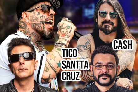 Foto de capa do festival Gabiroba na praça contendo as 4 atrações confimadas: Banda Eletricidade (Capital Inicial Cover), Cash, Legião V e Tico Santa Cruz 