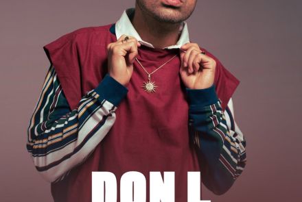 Cartaz com fotografia do artista Don L