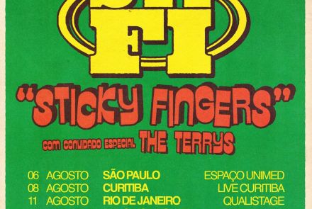 Flyer oficial de anuncio da turne Sticky Fingers