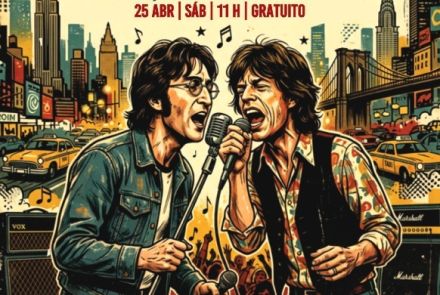 Flyer ilustrativo do evento Beatles & Stones Songs na Praça Nova York