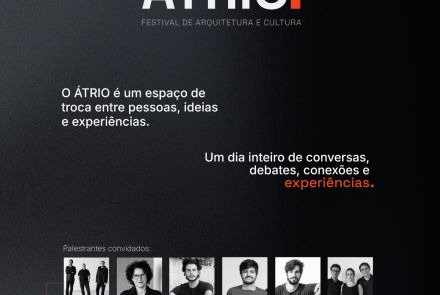 Foto de capa de divulgação contento informações como data, local e foto dos palestrantes convidativo