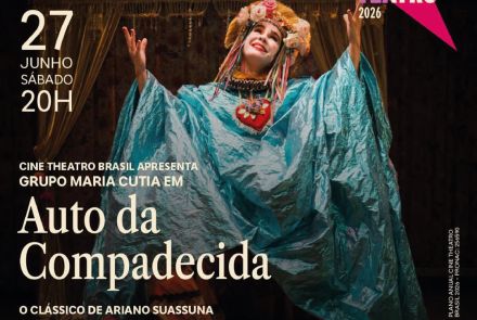 Foto de capa de divulgação para o espetáculo "o auto da compadecida"
