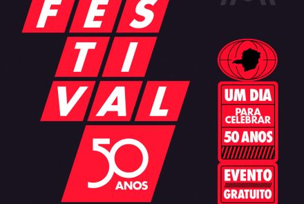 Foto de capa para o festival Fiat. Fundo preto e escritas vermelhas 