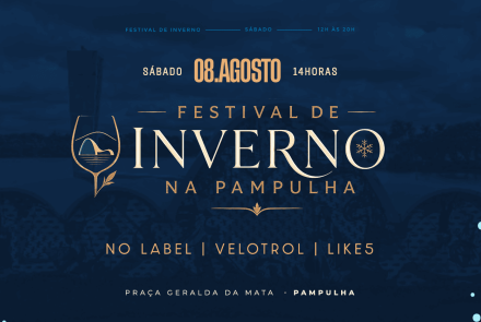 Foto de capa para o festival de inverno na pampulha no dia 8 de agosto 