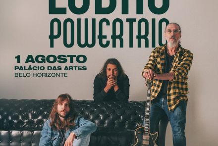 Foto de capa do trio Lobão para divulgação do show no dia 1 de agosto no Palácio das Artes
