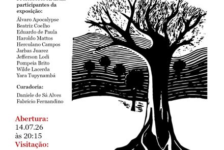 Foto de capa contendo uma foto da obra da exposição, data e local 
