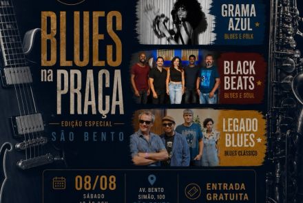 Foto para o evento "Blues na Praça in Av Bento Simão" com apresentação de gramazulfolkblues, legadoblues e blackbeats, no dia 08 de agosto