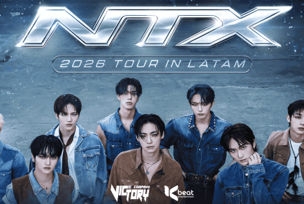Foto de capa do grupo NTX para a tour 2026 "In Latam"
