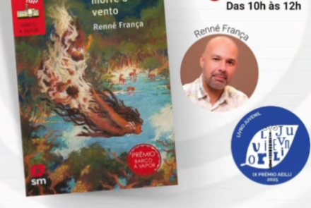 Foto de capa de divulgação para o lançamento do livre "Onde o vento morre" no dia 18 de julho na livraria da aletria