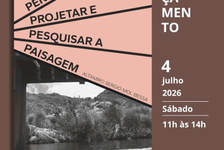 Foto do livro "Pensar, projetar e pesquisar a paisagem" para o lançamento no dia 4 de julho 