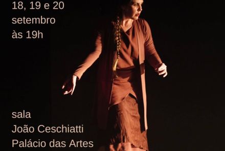 Foto de capa para o espetáculo "A dança da mulher árvore" nos dias 18,19 e 20 de setembro, no palácio das artes 