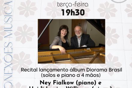 Foto de capá para o recital dos músicos Heidi Louise Williams e Ney Fialkow no conservatório da ufmg, no dia 15 de setembro 